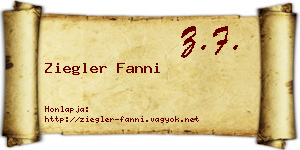 Ziegler Fanni névjegykártya